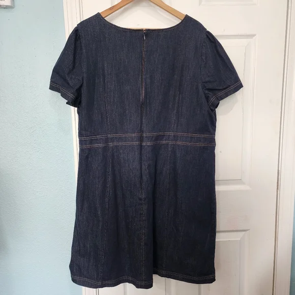 Talbots Refined A-line Dark Blue Denim Dress Size 22W - Picture 2 of 4